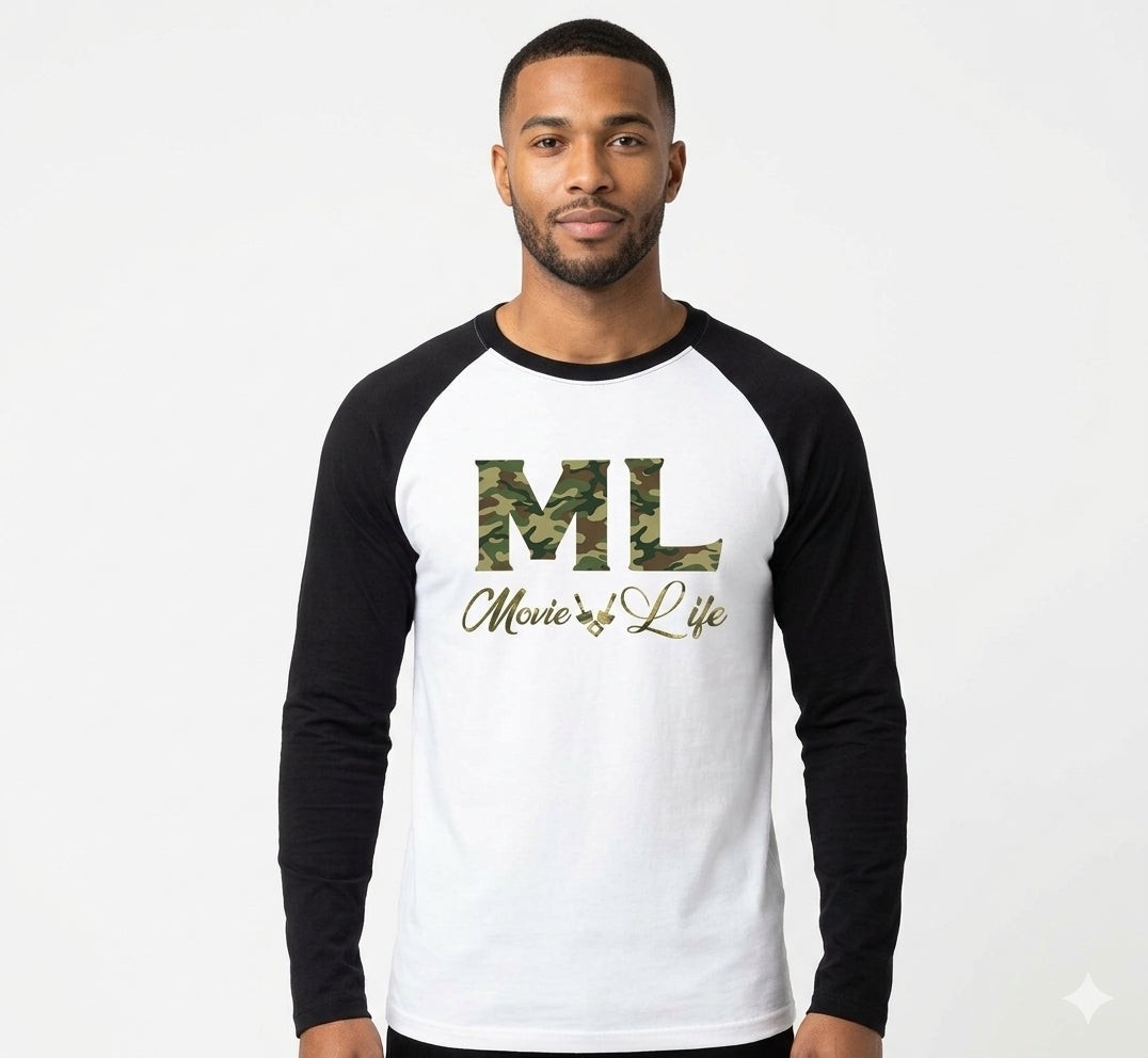 ML Black White and Camo Long Sleeve Ragland