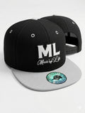 ML Black and White Snapback Hat