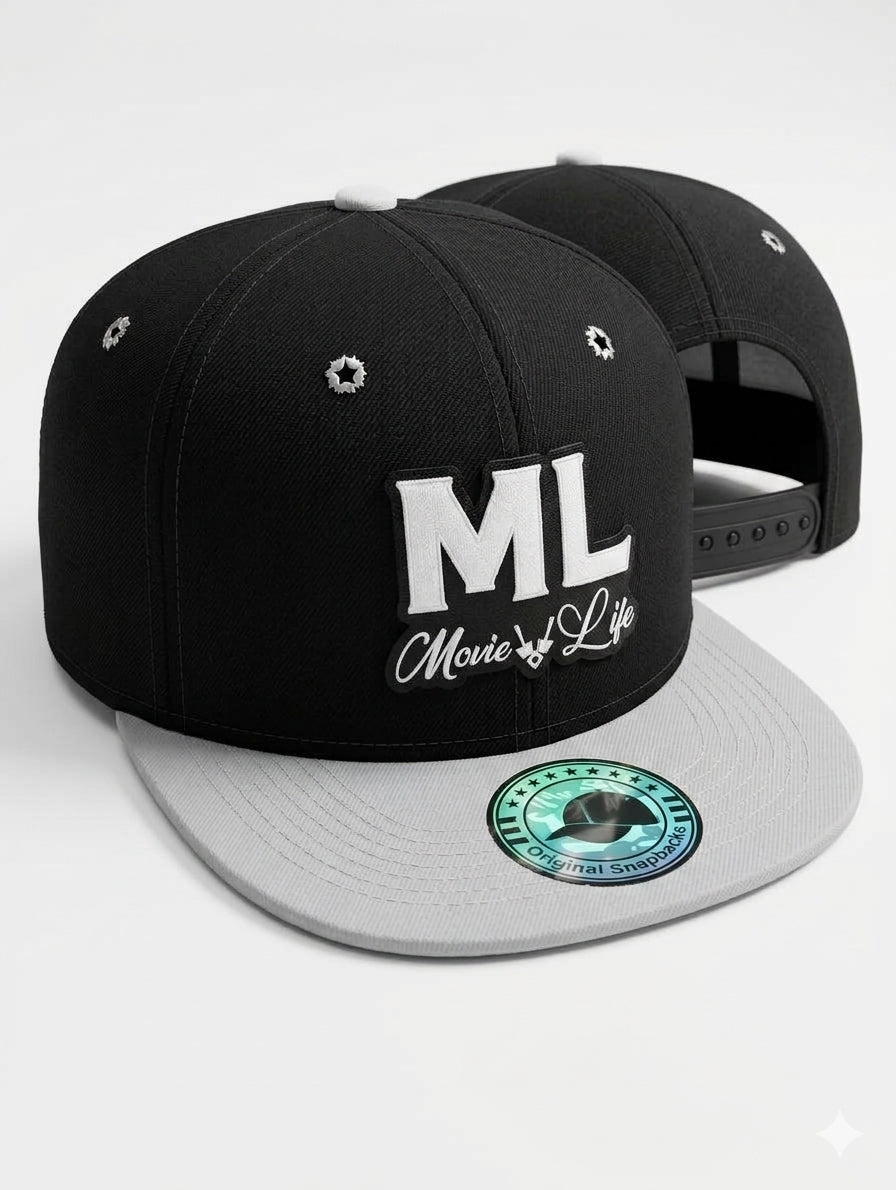 ML Black and White Snapback Hat