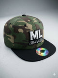 ML Camo Black and White Snapback Hat