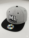 ML Gray Black and White Snapback Hat