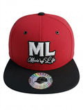 ML Red Black and White Snapback Hat