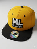 ML Yellow Black and White Snapback Hat