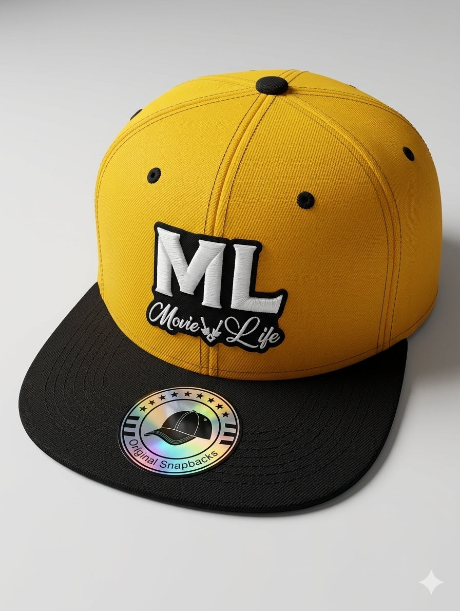 ML Yellow Black and White Snapback Hat