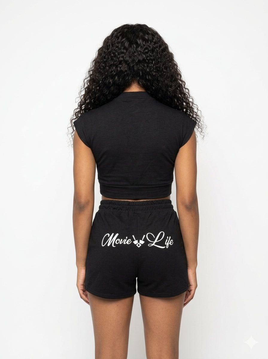 Movie Life Black Short Set