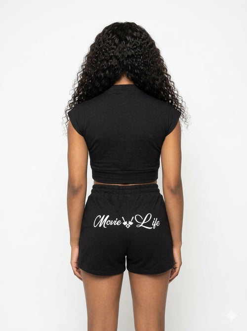 Movie Life Black Short Set