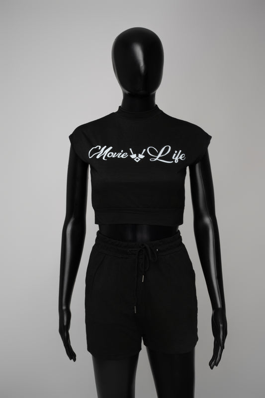 Movie Life Black Short Set
